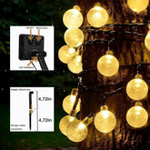 Solar LED String Lights - 150 Crystal Ball Fairy Lights 72ft